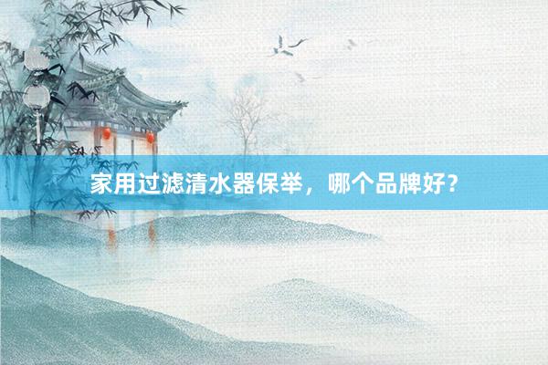 家用过滤清水器保举，哪个品牌好？