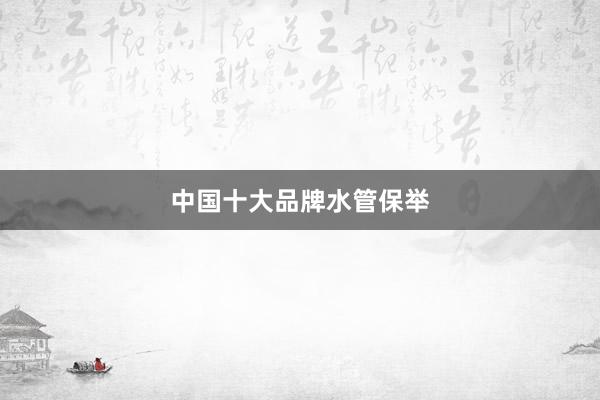 中国十大品牌水管保举